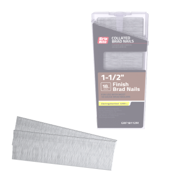 1-1/2" 18GA Electrogalvanized Smooth Shank Brad Nail 1000-Pack Grip-Rite 