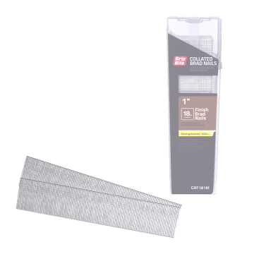 1" 18GA Electrogalvanized Smooth Shank Brad Nail 1000-Pack Grip-Rite 