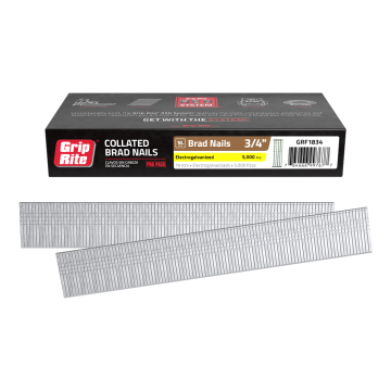 3/4" 18GA Electrogalvanized Smooth Shank Brad Nail 5000-Pack Grip-Rite 
