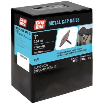 1 in. x 12-Gauge Bright Steel Ring Shank Metal Square Cap Roofing Nails