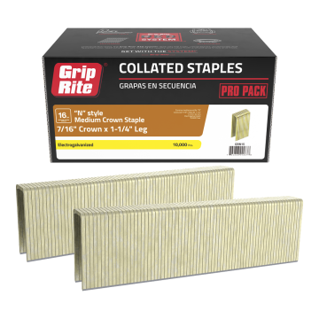 7/16" X 1 1/4" Elecrogalvanized Staple Grip-Rite 10K-Pack
