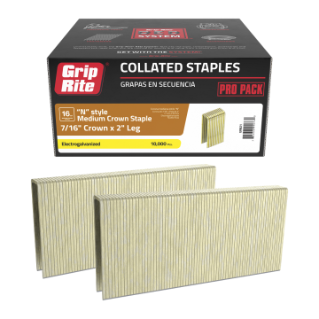 7/16" X 2" Elecrogalvanized Staple Grip-Rite 10K-Pack