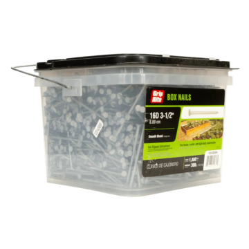 16D 3-1/2-Inch Hot-Dipped Galvanized Smooth Shank Box Nails 30lb Grip-Rite 