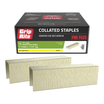 1-1/4" Wide Crown Gauge P Staple Grip-Rite 10,000 Pack