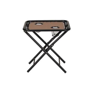 Four Seasons Courtyard Mocha Tan Folding Side Table for Zero Gravity Chair