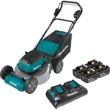 Makita 36V (18V X2) LXT® 19" Self‑Propelled Lawn Mower Kit with 4 Batteries (5.0Ah)