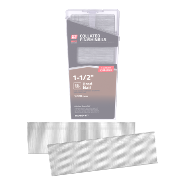 1-1/2" 18GA Stainless Steel Smooth Shank Brad Nail 1000-Pack Grip-Rite 