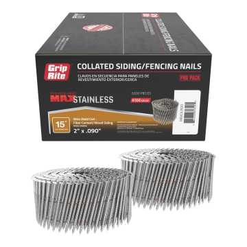 2" 15° Wire Collated Stainless Steel Ring Shank Coil Siding Nails