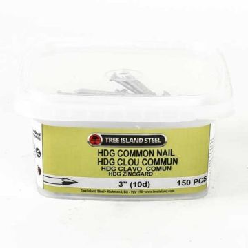 Tree Island 3" (10d) Hot Dipped Galvanized Common Nails Large Tub (150pc)