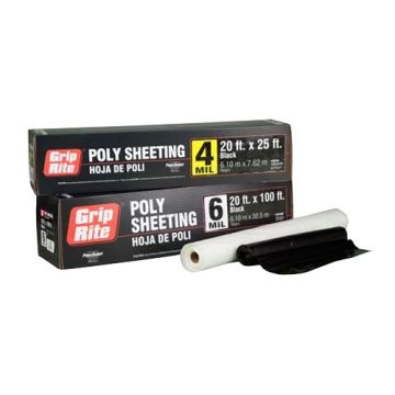 Visqueen 6mm Black 8' X 100' Poly Sheeting