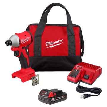 Milwaukee M18 1/4" Compact Brushless Hex Impact Driver Kit