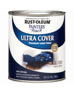 1 Qt Rust-Oleum 1922502 Navy Blue Painter's Touch 2X Ultra Cover Premium Latex Paint