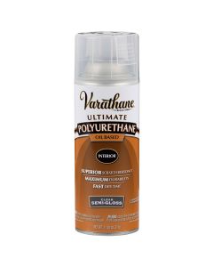 11.25 Oz Rust-Oleum 6081H Clear Varathane Oil-Based Interior Ultimate Polyurethane Spray, Semi-Gloss