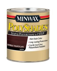 1/2 Pt Minwax 21380 Bombay Mahogany PolyShades Wood Stain And Polyurethane Satin