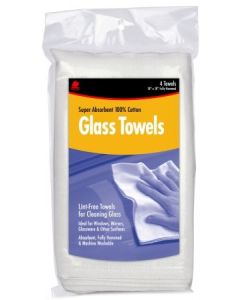 18" x 18" Buffalo 63100 White Glass Towel 4-Pack