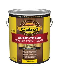 1 Gal Cabot 1801 White Base Solid Color Deck Water-Based Acrylic Deck Stain