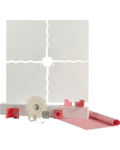 PROVA SHOWER System Kit 48 In. x 48 In. Center Drain with Curb