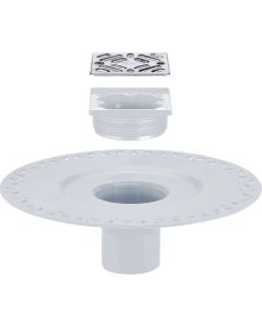 PROVA 2 In. PVC Shower Drain with Chrome Strainer