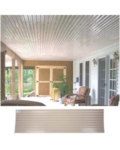 Tuftex Vinyl 26 In. x 10 Ft. Opaque Tan Square Wave  Vinyl Corrugated Panels