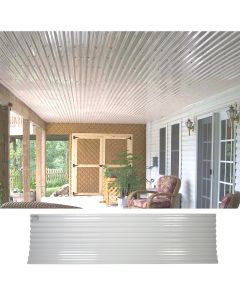 Tuftex Vinyl 26 In. x 10 Ft. Opaque White Square Wave Vinyl Corrugated Panels