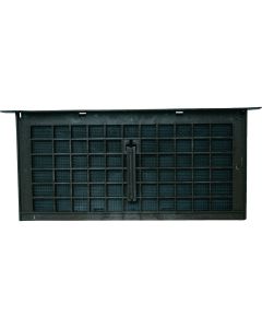 AirVent PMD-1 8 In. x 16 In. Black Manual Foundation Ventilator with Damper and Lintel