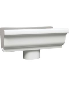 Amerimax 4 In. K Style Galvanized White Gutter Drop Outlet