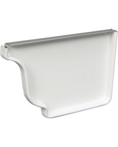 Amerimax 4 In. Galvanized White Right Gutter End Cap