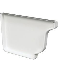 Amerimax 4 In. Galvanized White Left Gutter End Cap