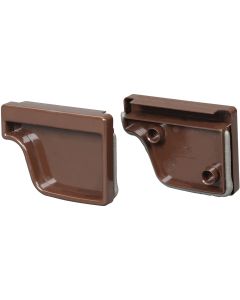 Amerimax 5 In. Traditional K-Style Brown Vinyl Gutter End Cap, Pair