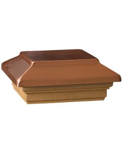 Deckorators 4 In. x 4 In. Plastic Top, Cedar Base Press-On Post Cap