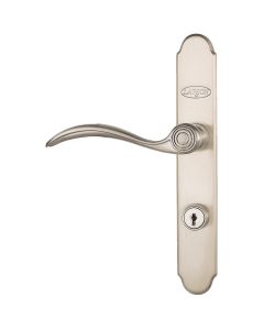 Larson QuickFit Brushed Nickel Die-Cast Metal Locking Storm Door Curved Leverset