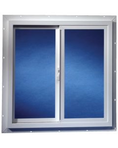 Dup-Corp. Agriclass 24 In. W x 24 In. H White Vinyl Tempered Glass Double Slide Utility Window