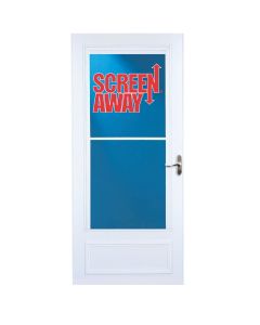 Larson Screenaway Lifestyle 36 In. W x 80 In. H x 1 In. Thick White Mid View DuraTech Storm Door