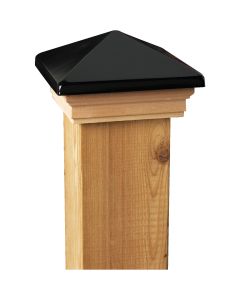 Deckorators 4 In. x 4 In. Plastic Top, Cedar Base Press-On Post Cap