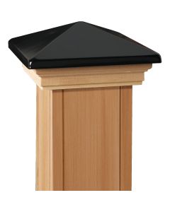 Deckorators 6 In. x 6 In. Plastic Top, Cedar Base Press-On Post Cap