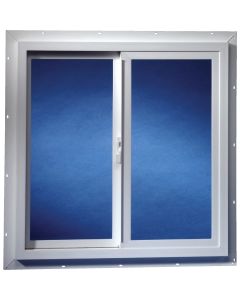 Dup-Corp. Agriclass  36 In. W x 24 In. H White Vinyl Tempered Glass Double Slide Utility Window