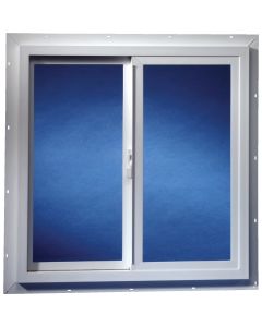 Dup-Corp. Agriclass  36 In. W x 36 In. H White Vinyl Tempered Glass Double Slide Utility Window