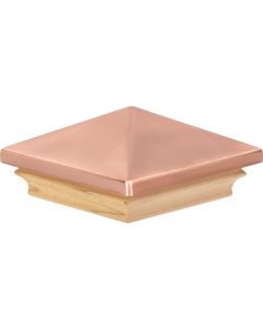 Deckorators 4 In. x 4 In. Plastic Top, Cedar Base Press-On Post Cap