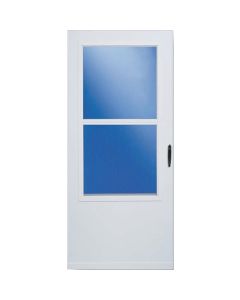 Larson 32 In. W x 80 In. H x 1 In. Thick White Self-Storing Vinyl Storm Door