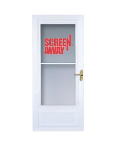 Larson Screenaway Lifestyle 36 In. W x 80 In. H x 1 In. Thick White Mid View DuraTech Storm Door