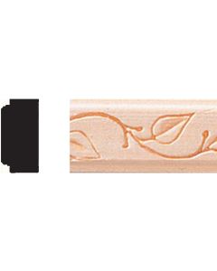 House of Fara 11/16 In. W. x 3/4 In. H. x 8 Ft. L. Natural MDF Decorative Vine Detail Casing Molding