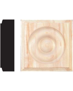 House of Fara 7/8 In. x 3-1/4 In. Unfinished Hardwood Rosette Block