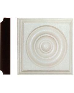 House of Fara 1-1/8 In. x 5-1/2 In. Primed MDF Rosette