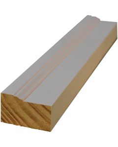 Alexandria Moulding 2 In. x 7 Ft. White Finger Joint Pine Brick Molding Set