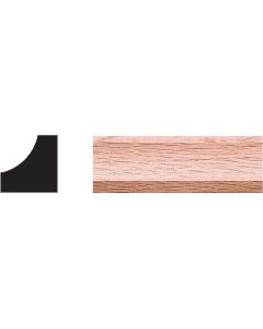 House of Fara 3/4 In. x 3/4 In. 8 Ft. Solid Red Oak Cove Molding