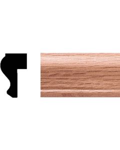 House of Fara 3/4 In. W. x 1-1/4 In. H. x 8 Ft. L. Solid Red Oak Detail Cap Molding