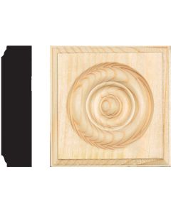 House of Fara 7/8 In. x 3-1/2 In. Unfinished Pine Rosette