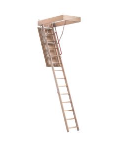 Fakro LWF-R 7 Ft. 11-1/2 In. to 10 Ft. 1 In. 22-1/2 In. x 54 In. Wood Attic Stairs, 350 Lb. Load