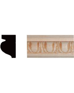 House of Fara 15/32 In. x 21/32 In. x 8 Ft. Hardwood Embossed Decorative Egg & Dart Detail Molding