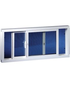 Duo-Corp. 31.75 In. W. x 22 In. H White Vinyl Double Slide Basement Window